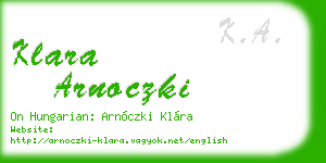 klara arnoczki business card